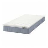 VESTERÖY Mattress and mattress pad, extra firm light blue/Näsfjället white, 90x200 cm