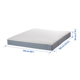 VESTERÖY Pocket sprung mattress, extra firm/light blue, 150x190 cm