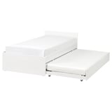 VIHALS Bed frame with 1 trundle bed, white/Luröy, 90x200 cm