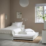 VIHALS Bed frame with 1 trundle bed, white/Luröy, 90x200 cm