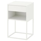 VIKHAMMER Bedside table, white, 40x39 cm