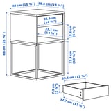 VIKHAMMER Bedside table, white, 40x39 cm