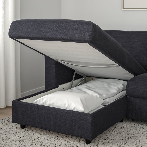 VIMLE 3-seat sofa-bed, with chaise longue/Hillared anthracite