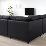 VIMLE Corner sofa, 4-seat, with open end/Grann/Bomstad black