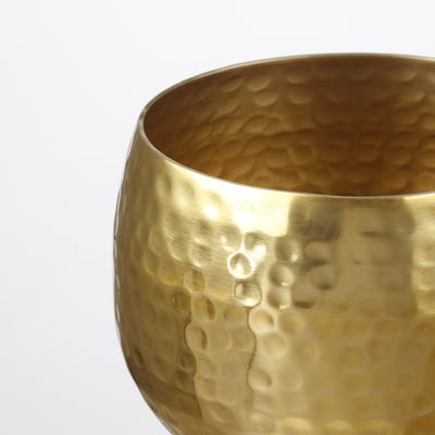 VINDFLÄKT Decorative bowl, gold-colour, 105 mm