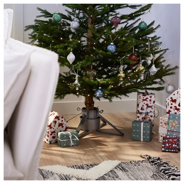 VINTERFINT Christmas tree stand, metal dark grey