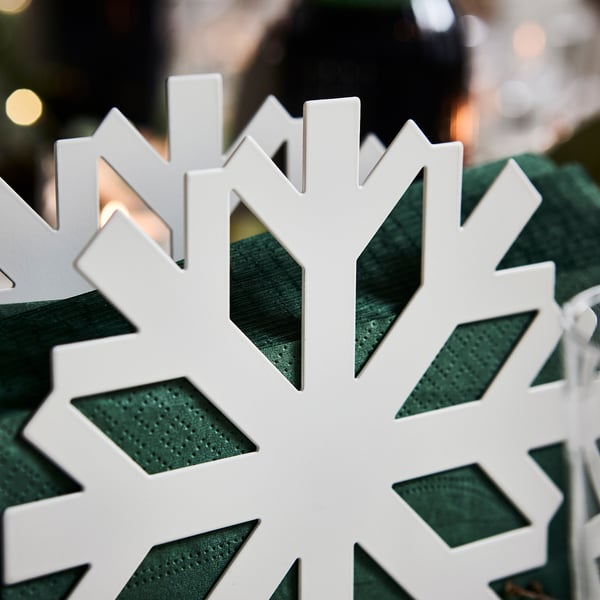 VINTERFINT Napkin holder, snowflake white, 17x15 cm
