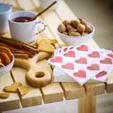 VINTERFINT Paper napkin, heart white/red, 33x33 cm