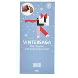 VINTERSAGA Milk chocolate tablet, gingerbread crumbs Rainforest Alliance Certified, 100 g
