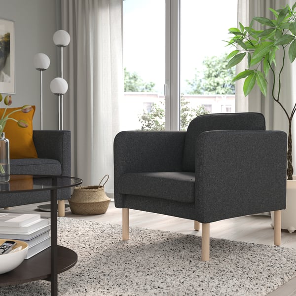 VISKABACKA Armchair, Gunnared dark grey