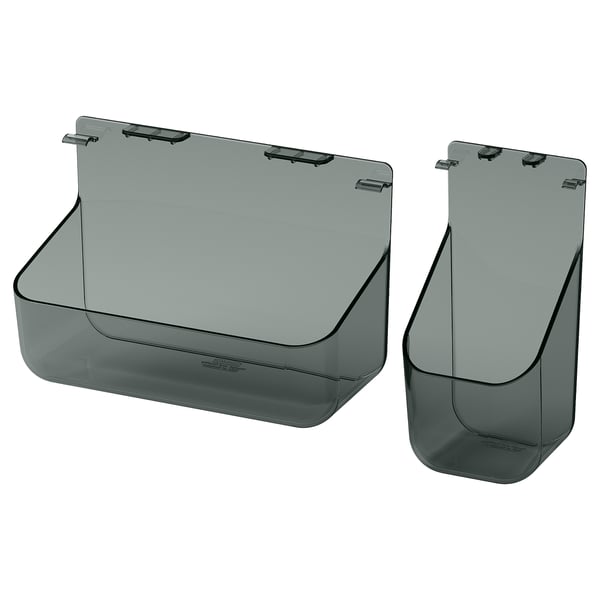 VISSLAÅN Hanging organiser, set of 2, grey