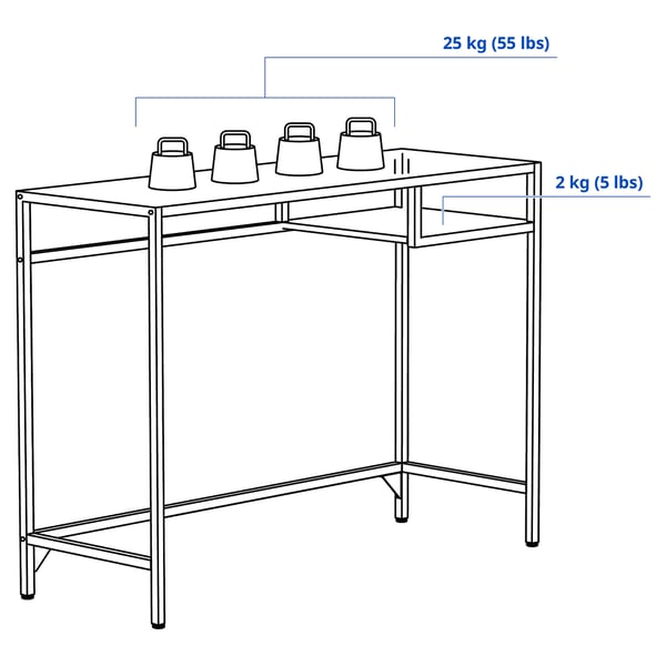Illustration with measurements for the product: VITTSJÖ.