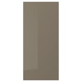 VOXTORP Cover panel, high-gloss dark grey-brown, 39x86 cm