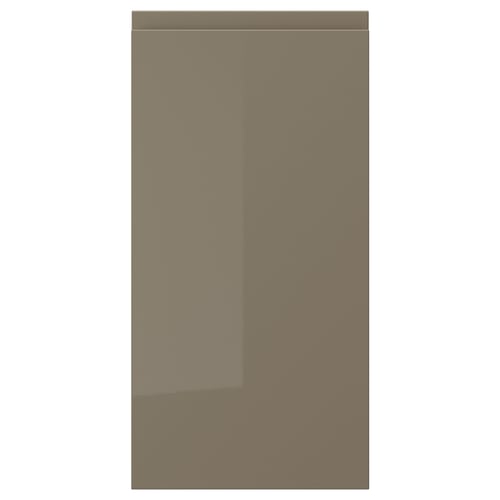 VOXTORP door, high-gloss dark grey-brown, sleek & modern. Rectangle shape with smooth finish. Integrated handle, minimalist design.