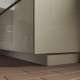 VOXTORP Plinth, high-gloss dark grey-brown, 220x8 cm