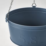 Modra kovinska zunanja sadilnica z verigami, 5. Prostornina 8l.