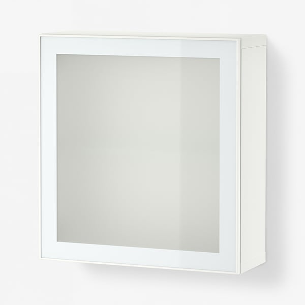 BESTÅ Sestav visečih omaric, bela Glassvik/bela/svetlo zelena matirano steklo, 60x22x64 cm