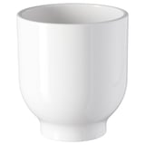 DRÖMSK bela keramična sadilnica, elegantna cilindrična oblika.