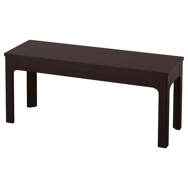 Ikea EKEDALEN temno rjava pravokotna klop s preprostimi nogami.