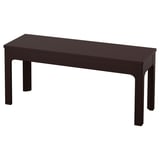 Ikea EKEDALEN temno rjava pravokotna klop s preprostimi nogami.