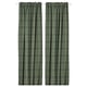 Temno zelene tartan zavese z ujemajočo se podlago, volnena tekstura, učinkovito zatemnitev prostora, obešena z žepom, dolžine 300 cm.