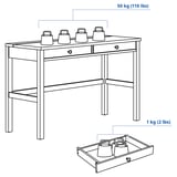Slika z meritvami za izdelek: HEMNES.