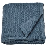 Modro-siva pletenina HUMLEMOTT, reciklirani poliester, zložen kvadrat.