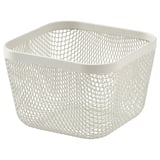 IKEA 365+, bela, mrežasta košara, kvadratne oblike, jeklo prevlečeno s plastiko.