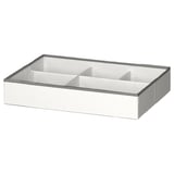 JÄTTEBJÖRN organizator predalov - bela, tkanina, pravokotna, 4 predelki.