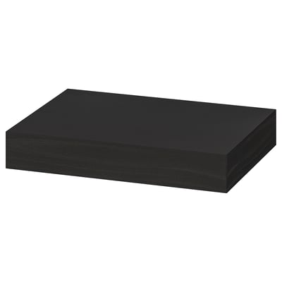 ČRNA pravokotna stenska polica LACK, eleganten sodoben dizajn, akrilno pobarvana iverna plošča.