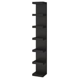 Stenska polica ikea LACK v bLACK. Ima več vodoravnih polic, kot nalašč za učinkovito shranjevanje na steni. Njegova sodobna zasnova se prilega ozkim prostorom.