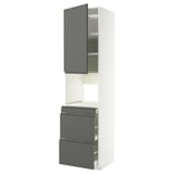 METOD / MAXIMERA Visoka omara za komb mv pčc+vr/3pr, bela/Voxtorp temno siva, 60x60x240 cm