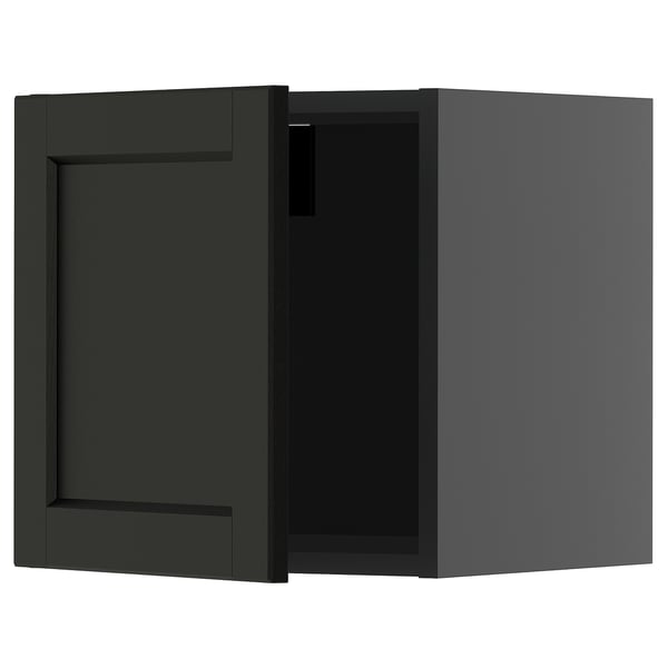 Temno zelena kuhinjska omara z vgradnimi vrati, desni tečaj. Sodoben, minimalističen dizajn za shranjevanje.