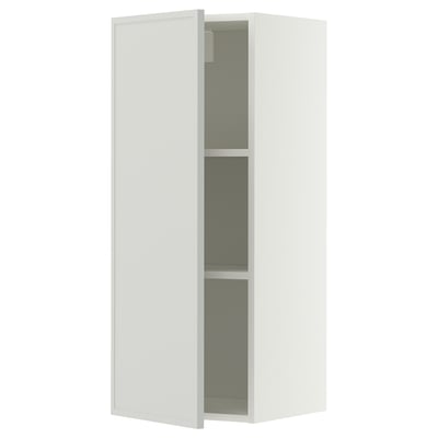 METOD Viseča omarica s policami, bela/Aspudden svetlo siva, 40x100 cm