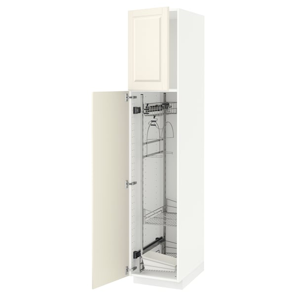 IKEA METOD siva bela visoka omara z žičnato policami.