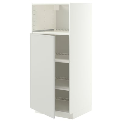 METOD Visoka omara za vgrad gspd aparate, bela/Aspudden svetlo siva, 60x60x140 cm