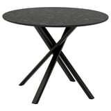 NORRMJÖLE Miza, črna imitacija marmorja/črna, 105 cm