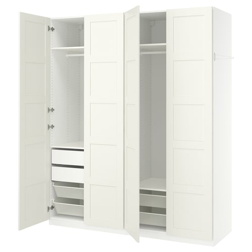 PAX / BERGSBO Garderobni sestav, bela/bela, 200x60x236 cm