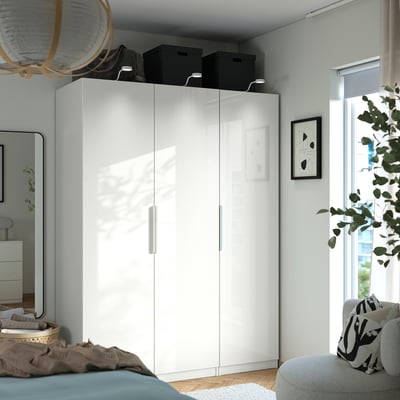 PAX / FARDAL Garderobna omara, bela/visoki sijaj/bela, 150x60x201 cm
