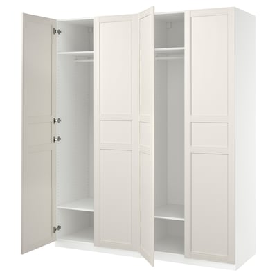 PAX / FLISBERGET Garderobna omara, bela/krem bela, 200x60x236 cm