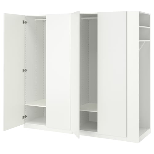 PAX / FORSAND Garderobna omara, bela/bela, 220x60x201 cm