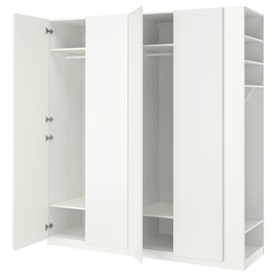 PAX / FORSAND Garderobna omara, bela/bela, 220x60x236 cm