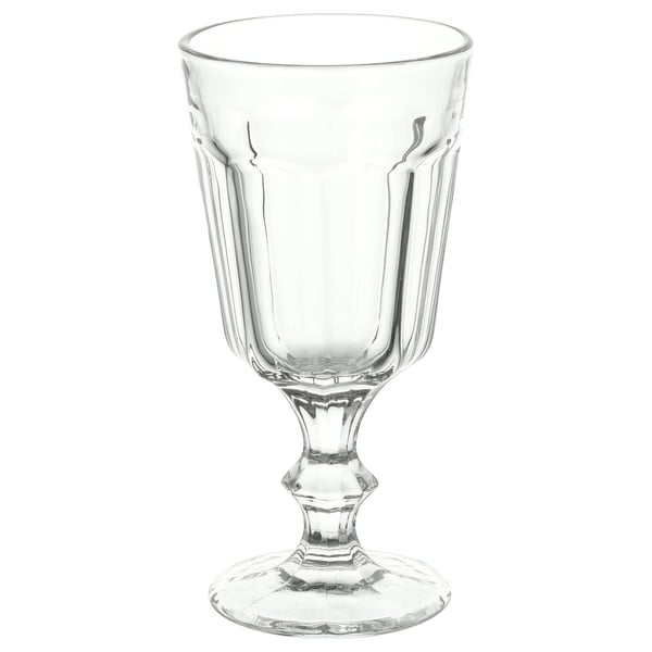 POKAL prozorni kozarec klasičnega dizajna, kot nalašč za vino, vodo ali sladice. To je navpični grebenasti vzorec in prepoznavna osnova.