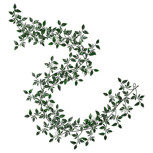 SMYCKA Umetna girlanda, notranji/zunanji/latnata sadrenka zelena/bela, 1.5 m