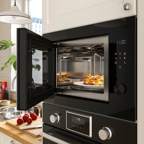 SPJUTBO Vgradna mikrovalovna pečica, funkcija žara IKEA 500/črna