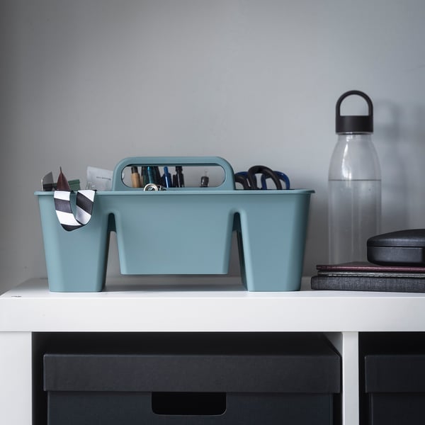 STACKSTOD Namizni organizator, sivo modra, 32x18x16 cm