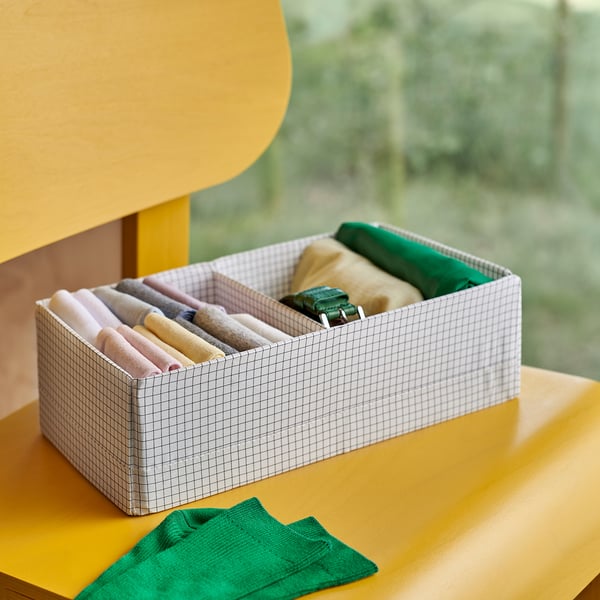 STUK Organizator z razdelki, bela/črna, 17x32x10 cm