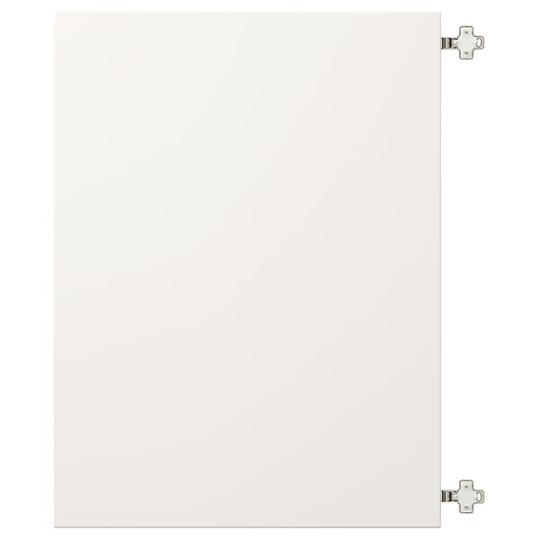 Bela pravokotna vlaknena plošča z nikljevimi tečaji, minimalistična oblika.