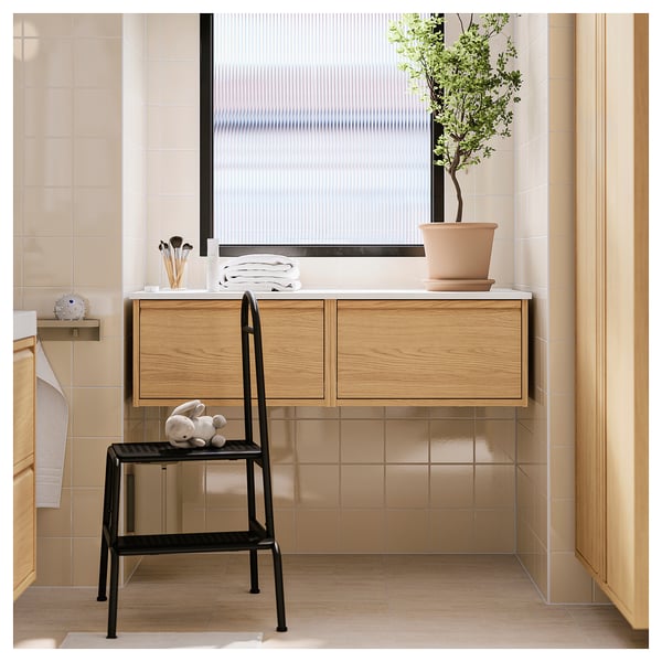 BÄSINGEN Schodík s držiakom, dvojposchodový, antracitová