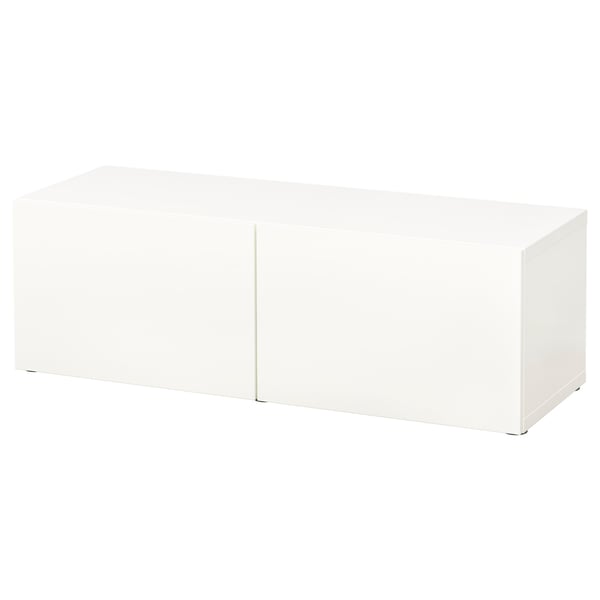 Biely úložný diel BESTÅ, obdĺžnikový, moderný minimalistický dizajn.